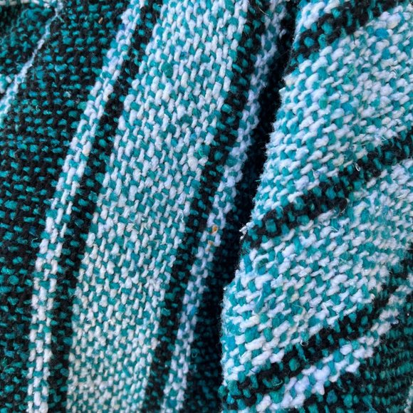 Confecciones Artilana Green Striped Poncho Women Size Medium - Picture 4 of 16